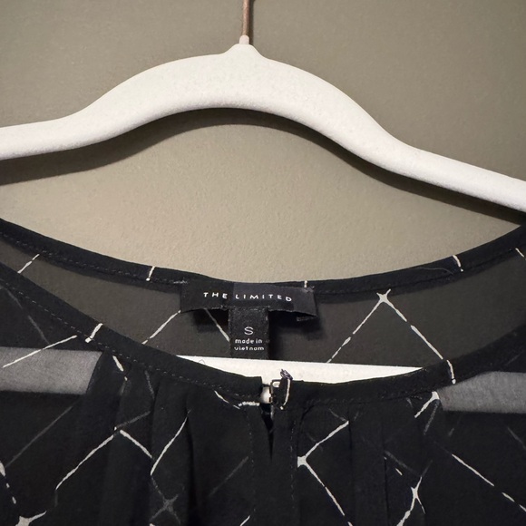 The Limited Sheer Black Blouse with White Stripes Size S - Picture 2 of 4